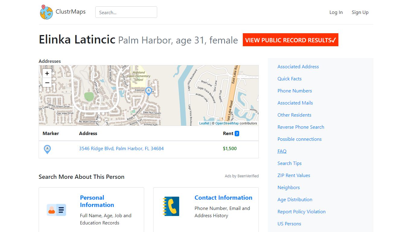 Elinka Latincic, Palm Harbor Public Records Instantly